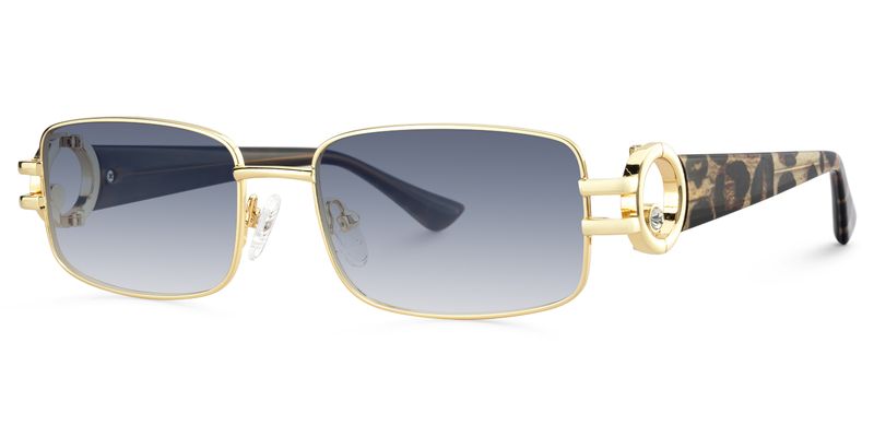 Aurae - Rectangle Gold Sunglasses