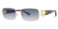 Aurae - Rectangle Gold Sunglasses - 2