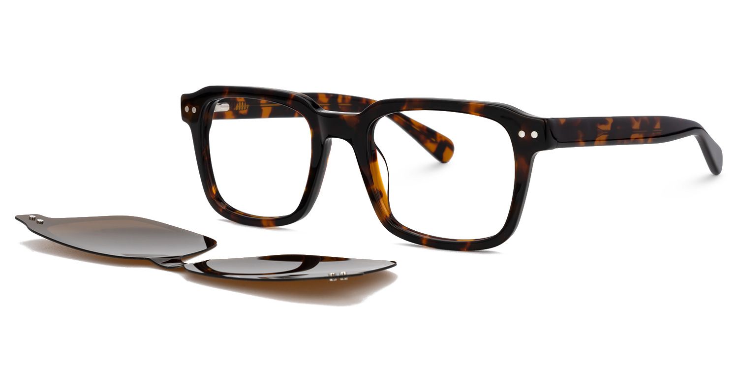 Nafisa - Rectangle Tortoise Sunglasses by Vooglam - Product View 6