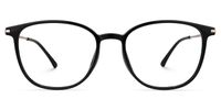 Ebony - Round Black Eyeglasses | Vooglam Angle View