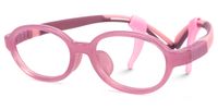 Skylar - Oval Pink Kids Eyeglasses | Vooglam Front View