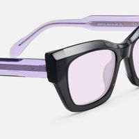 Velora - Transparent Grey Purple Sunglasses | Vooglam Design Details