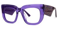 Hakulani - Square Purple Eyeglasses | Vooglam Front View