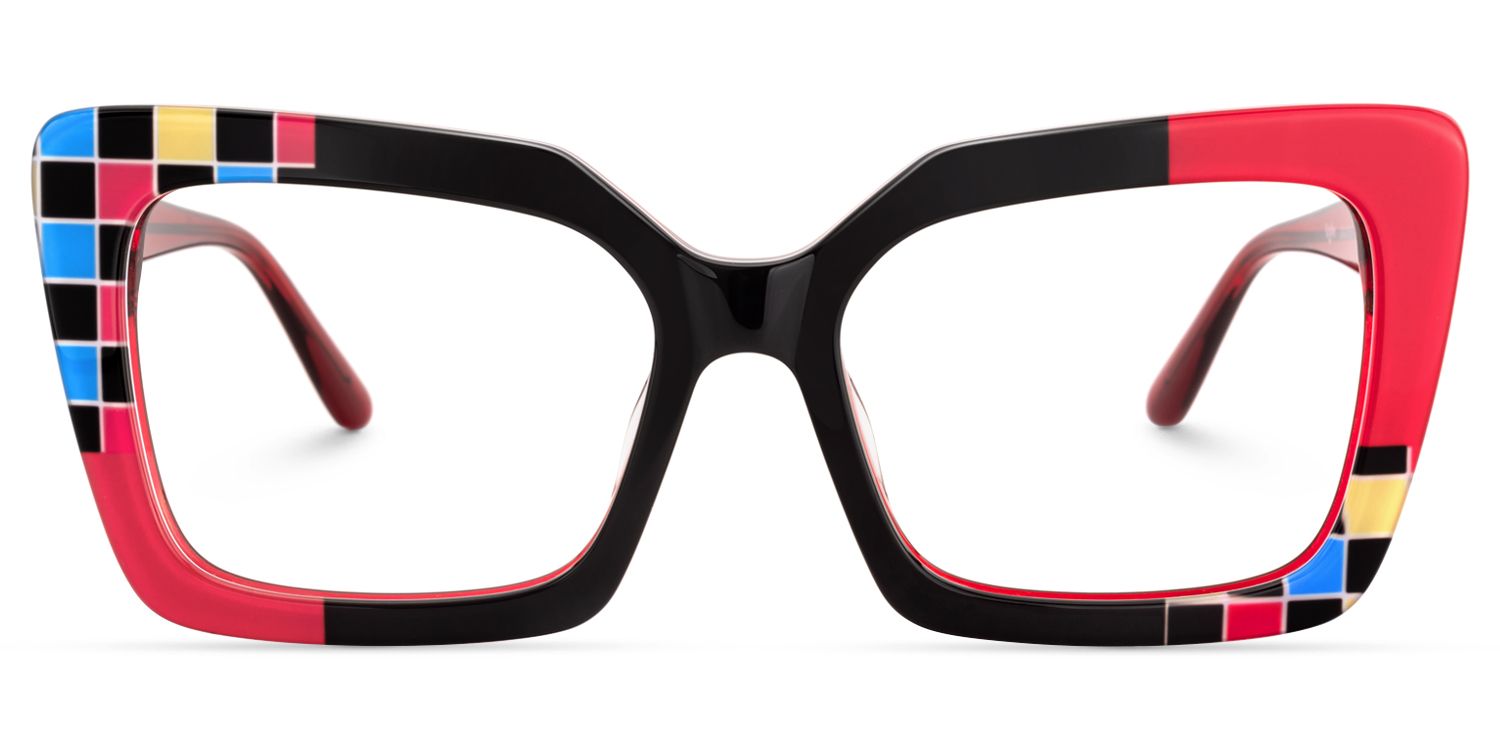 Moshay - Butterfly Multicolor Eyeglasses | Vooglam Angle View