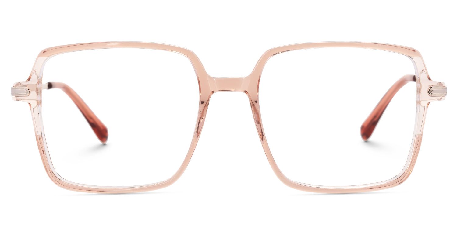 Elouan - Square Champagne Eyeglasses | Vooglam Angle View