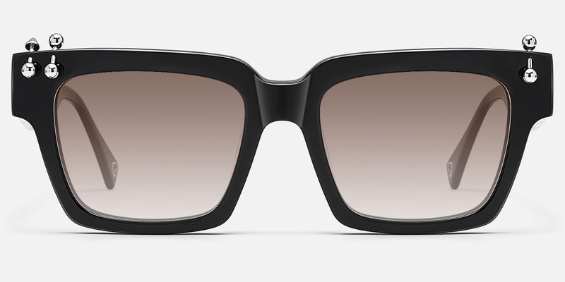 PIERCE - Black Pierced Square Gradient Sunglasses | Vooglam