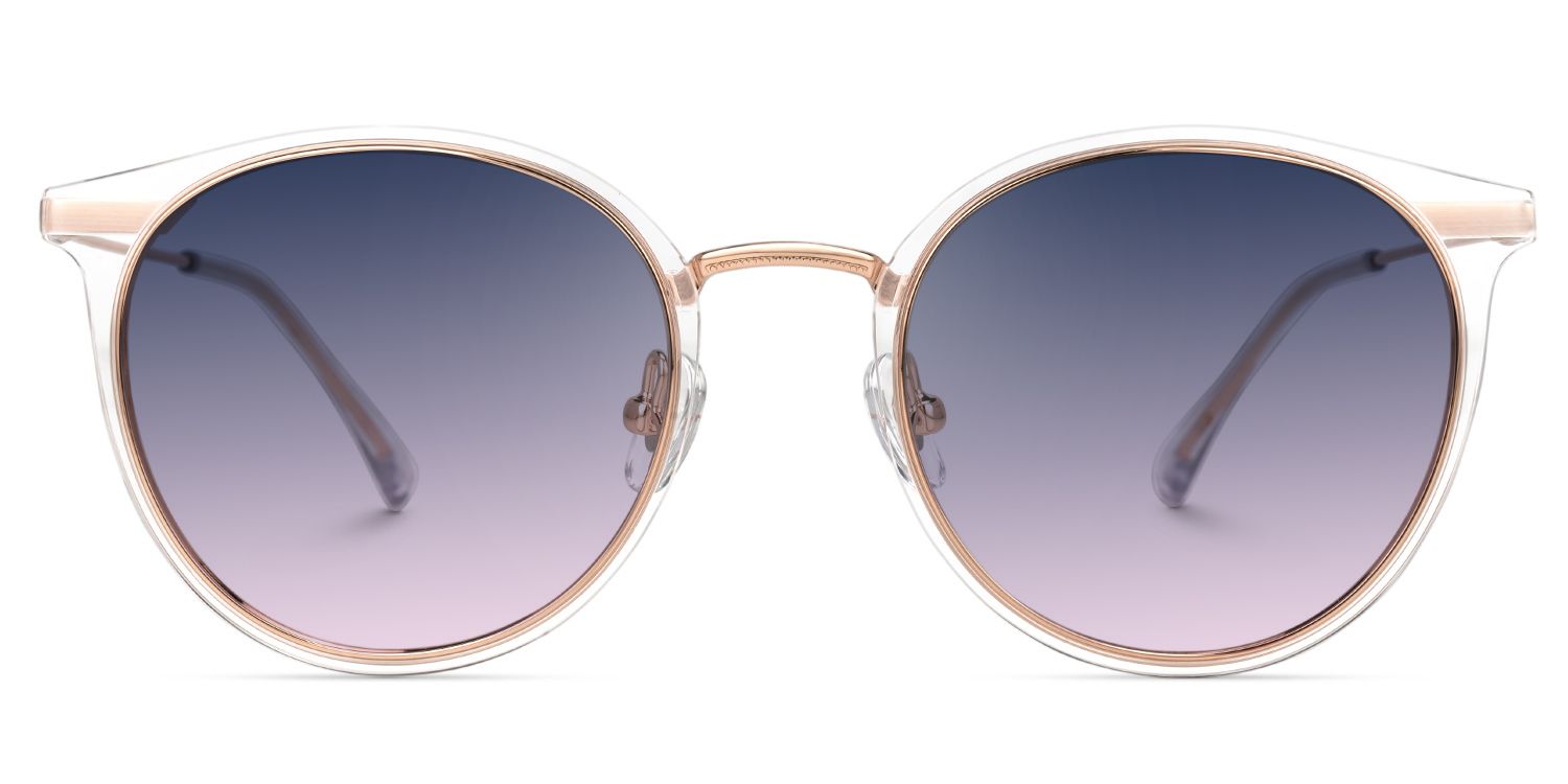 Eady - Round Crystal Sunglasses | Vooglam Angle View