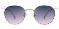 Eady - Round Crystal Sunglasses | Vooglam Angle View