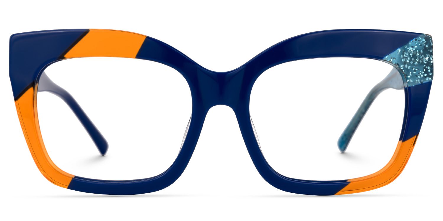 Terrie - Square Blue/Orange Eyeglasses product detail 2