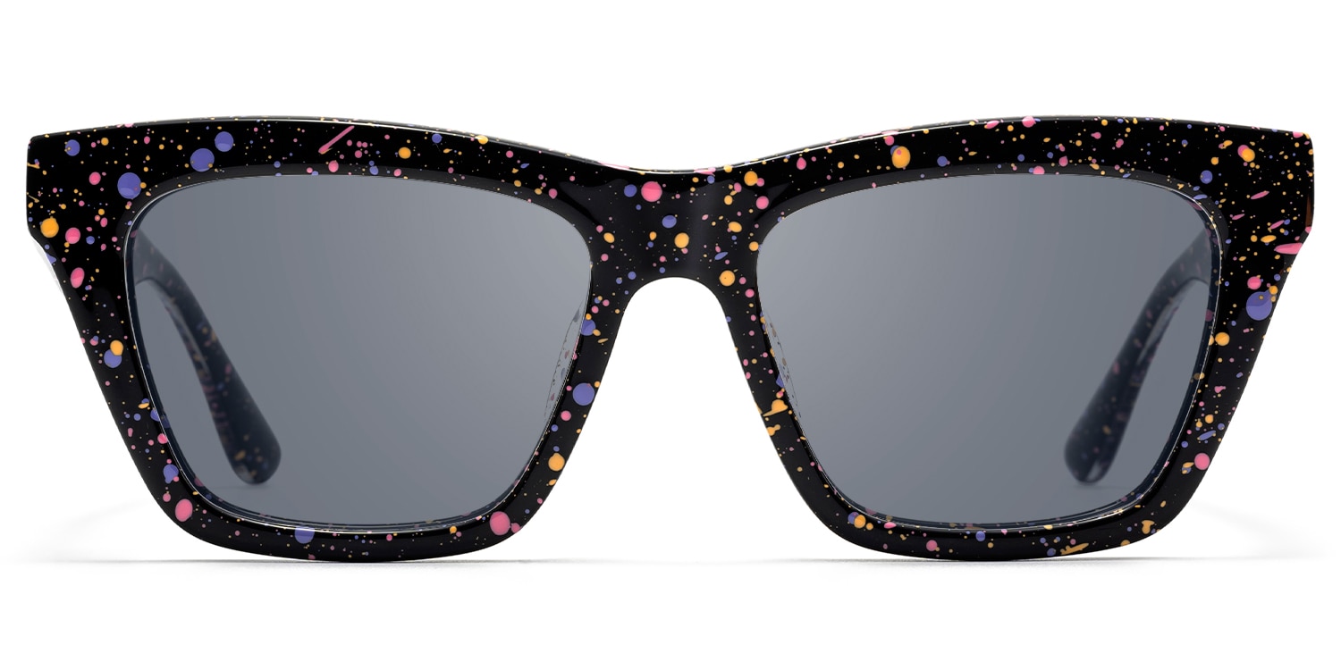 Drip - Rectangle Black Sunglasses - 1