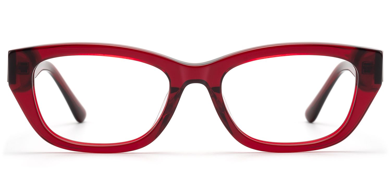 Frame Size of Riven - Bold Ruby Red Thick Cat Eye Frame | Vooglam