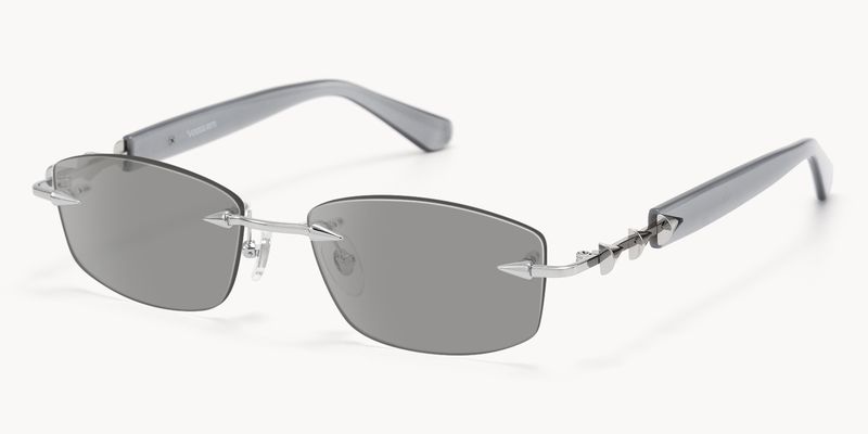 Fracture - Rectangle Gray Sunglasses