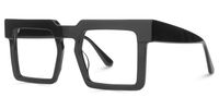 Elinoah - Square Black Eyeglasses | Vooglam Front View