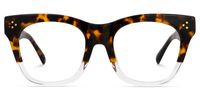Carole - Rectangle Tortoise/Crystal Eyeglasses | Vooglam Angle View