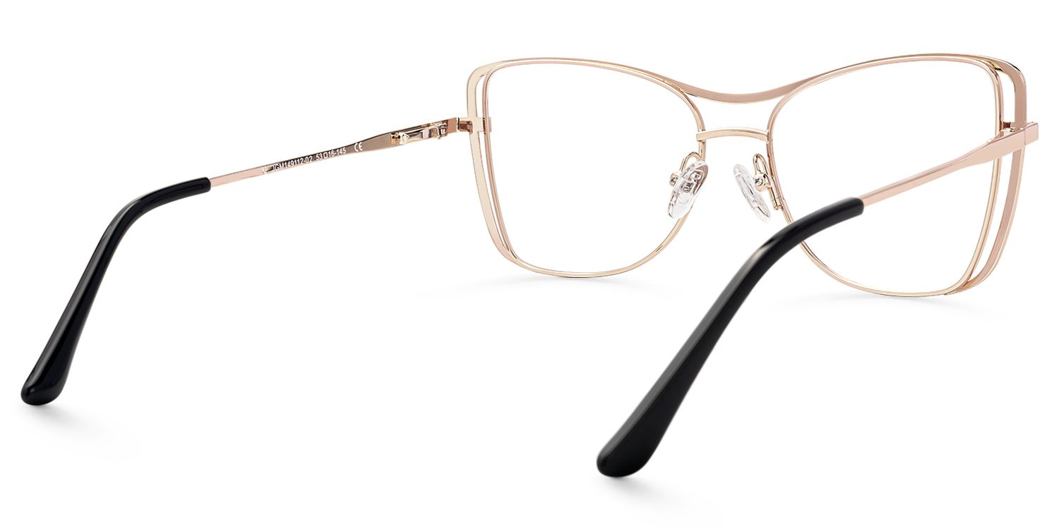 Omar - Aviator Black Eyeglasses | Vooglam Side View