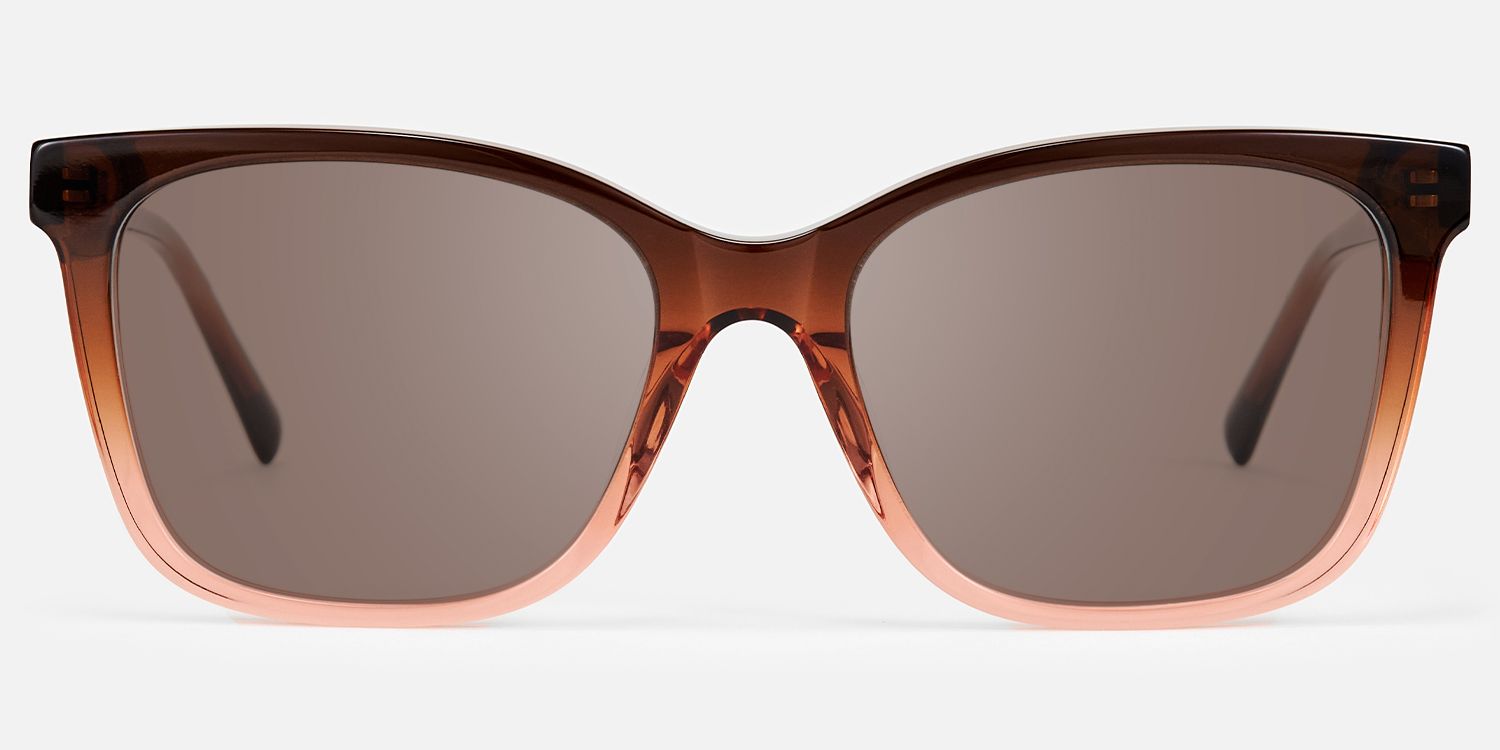 Jaelle - Square Brown Sunglasses | Vooglam Angle View