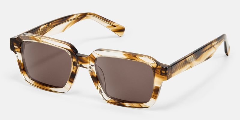 Jet - Rectangle Brown Sunglasses | Vooglam