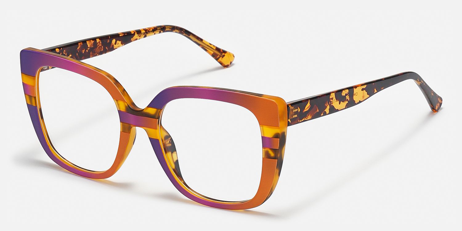 Sargent - Bold Acid Wave Style Glasses Tortoise Temples | Vooglam Front View