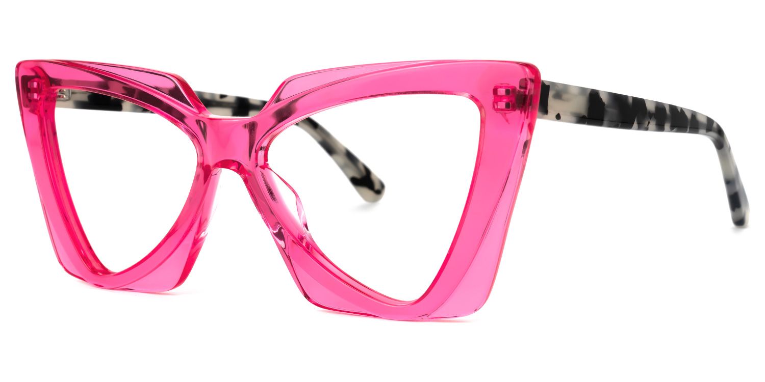 Deshawn - Cat Eye Pink Eyeglasses | Vooglam Front View