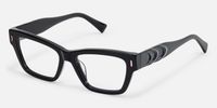Surreal - Rectangle Black Eyeglasses | Vooglam Front View