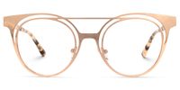 Afrodille - Round Rose/Gold Eyeglasses | Vooglam Angle View