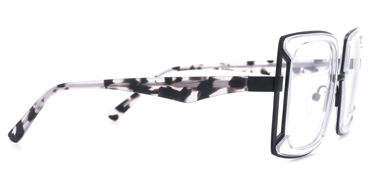 Electelm - Square Black/Crystal Eyeglasses | Vooglam 4
