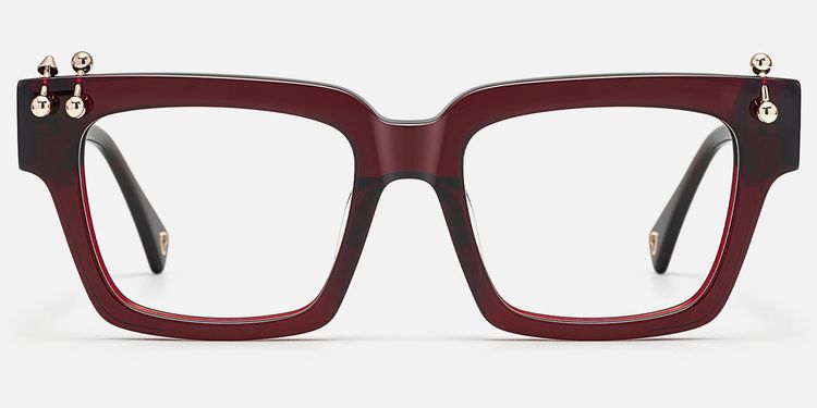 PIERCE - Square Red Eyeglasses | Vooglam