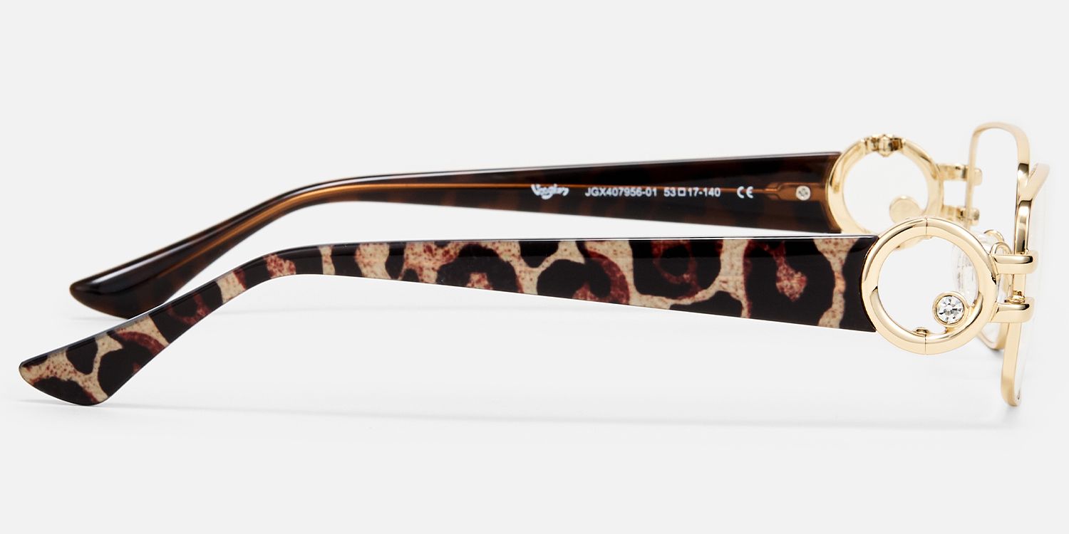 Aurae - Rectangle Gold Eyeglasses | Vooglam Side View