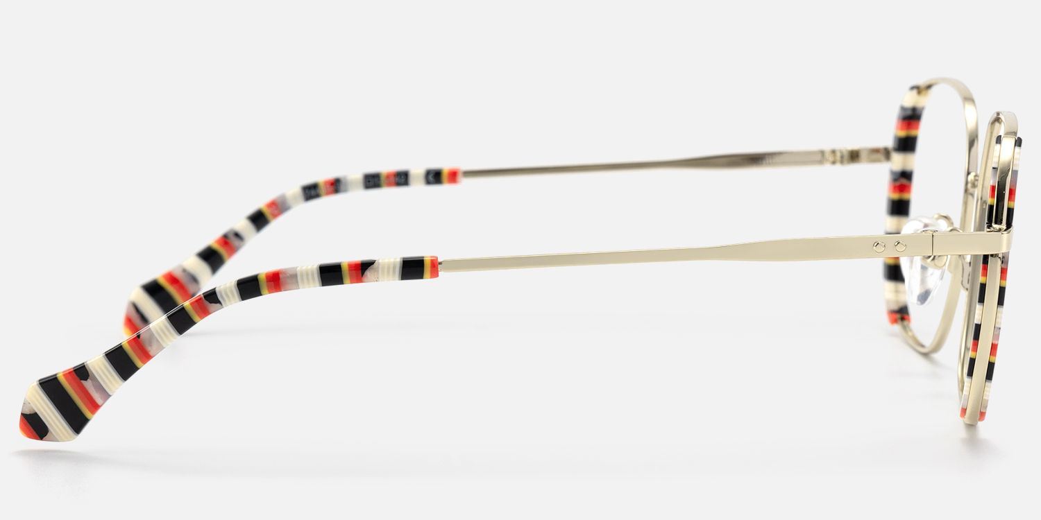 Milana - Square Black/Red Eyeglasses | Vooglam Side View