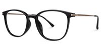 Ebony - Round Black Eyeglasses | Vooglam Front View