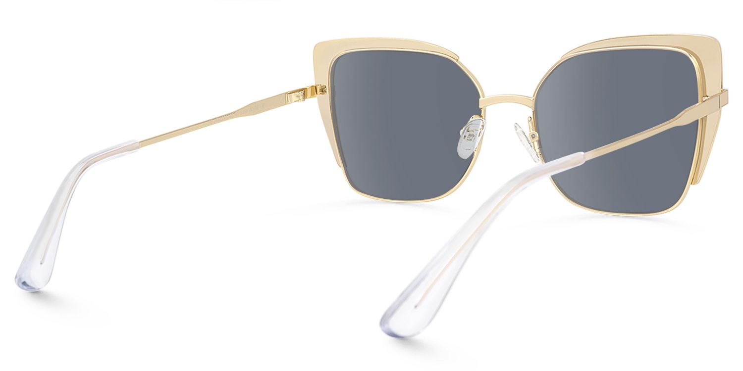 Jabilo - Cat Eye Gold Sunglasses by Vooglam - Side View