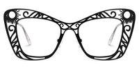 Adita - Cat Eye Black Eyeglasses | Vooglam Angle View