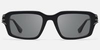 Vorpal - Goth Thorn Rectangle Black Sunglasses | Vooglam Angle View