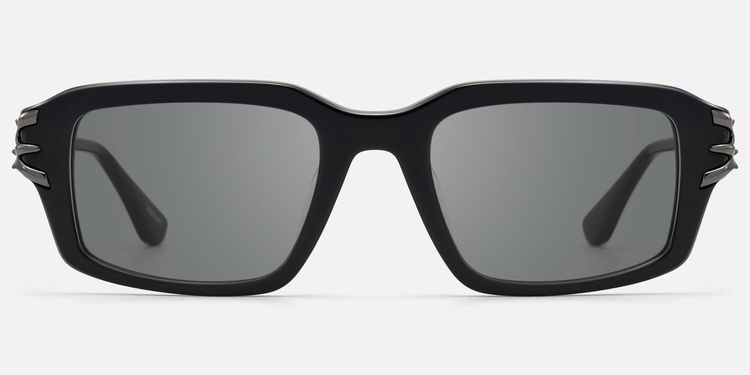 Vorpal - Goth Thorn Rectangle Black Sunglasses | Vooglam