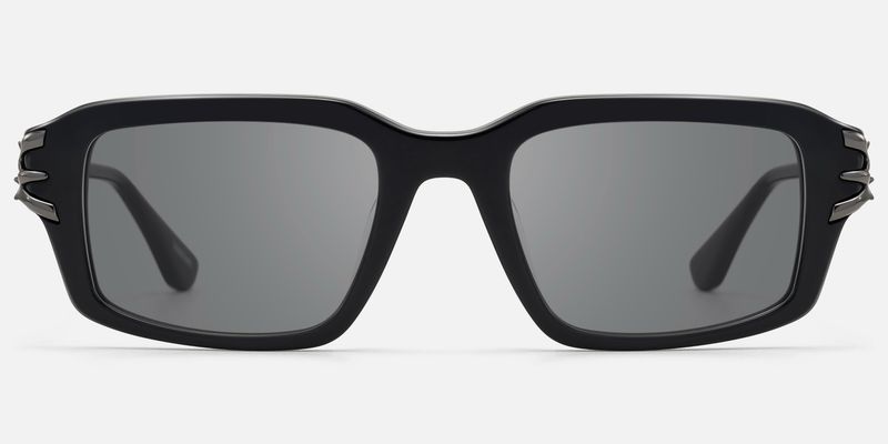 Vorpal - Goth Thorn Rectangle Black Sunglasses | Vooglam