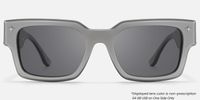 The Programmer - Rectangle Silver Sunglasses | Vooglam Angle View