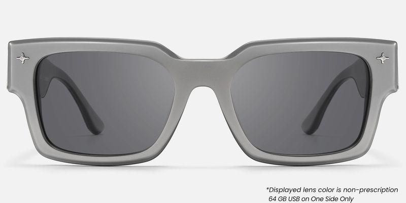 The Programmer - Rectangle Silver Sunglasses