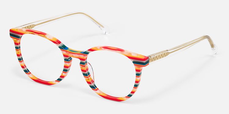 Boban - Round Multicolor Eyeglasses by Vooglam