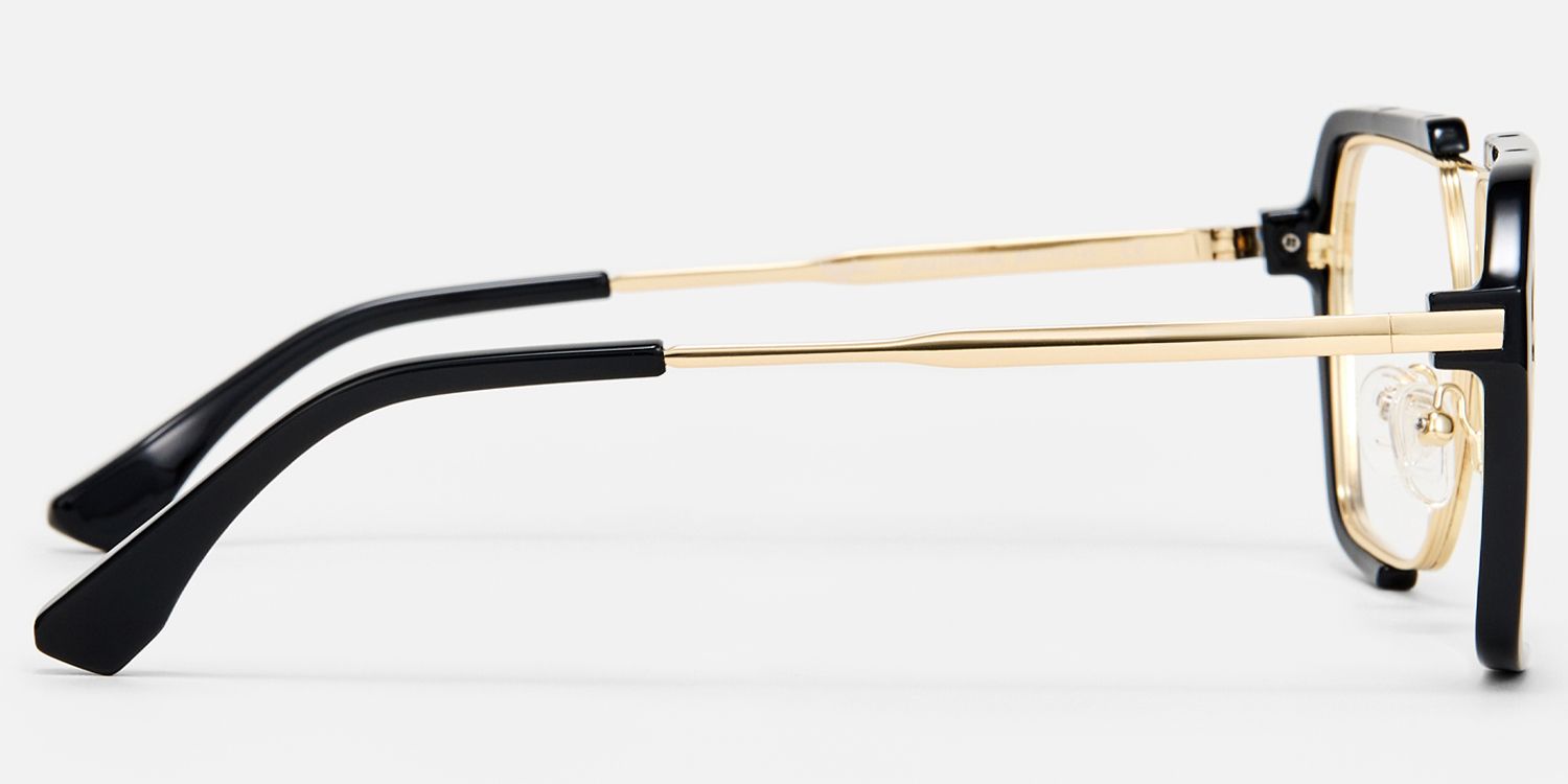 Porsha - Aviator Black Eyeglasses | Vooglam Side View