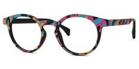 Minnie - Funky Artsy Multicolored Oval Eyeglasses | Vooglam Front View