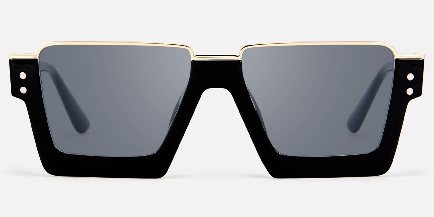 Dardhan - Rectangle Black Sunglasses | Vooglam Angle View