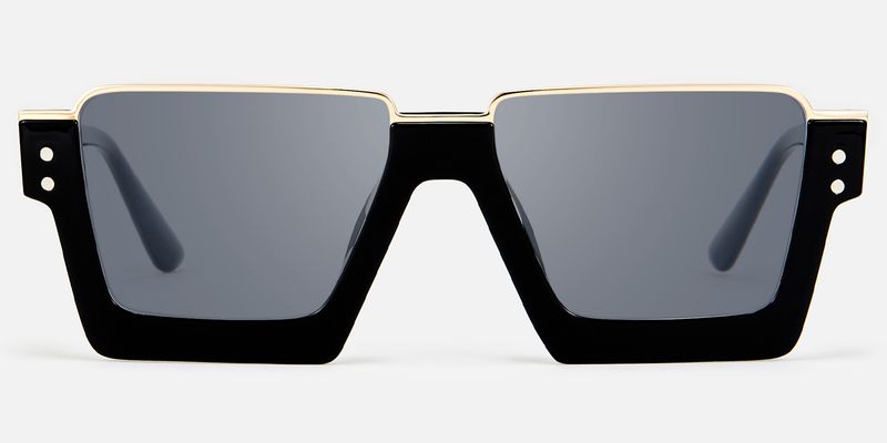 Dardhan - Rectangle Black Sunglasses
