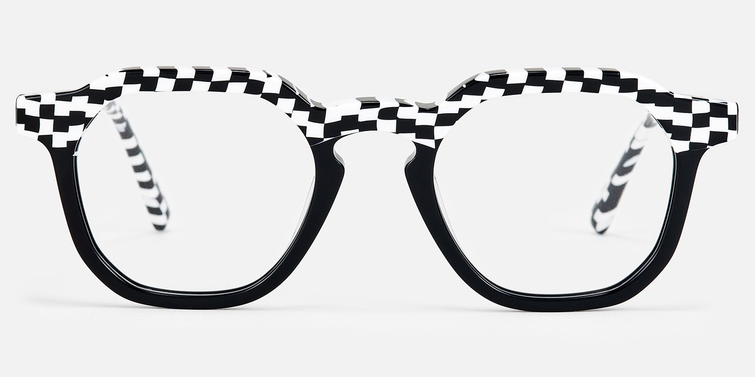 Mahsa - Geometric Pattern Eyeglasses | Vooglam Angle View