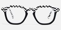 Mahsa - Geometric Pattern Eyeglasses | Vooglam Angle View