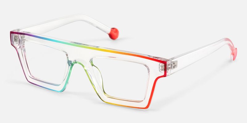 Treva - Crystal Vibrant Flame Rectangular Glasses