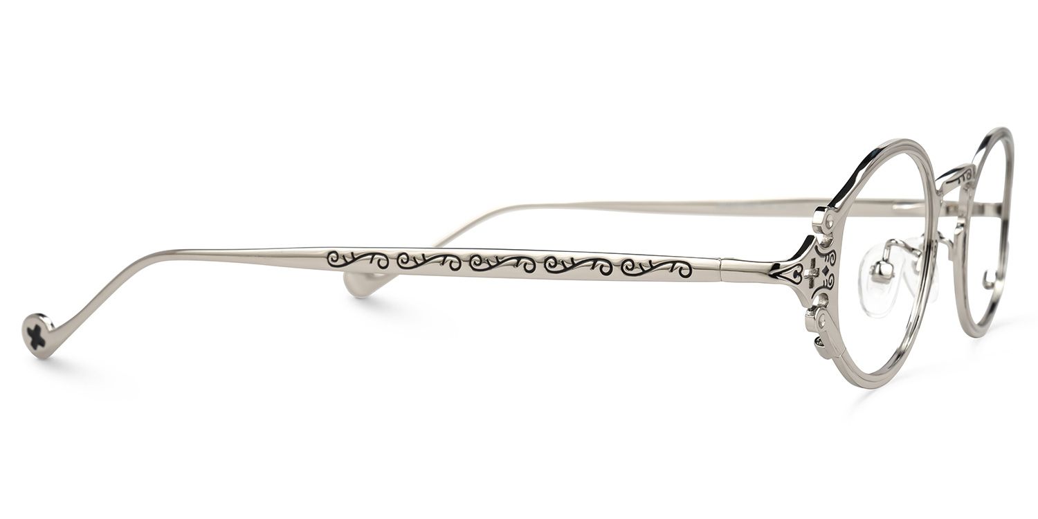 Callum - Oval Silver Eyeglasses | Vooglam 4