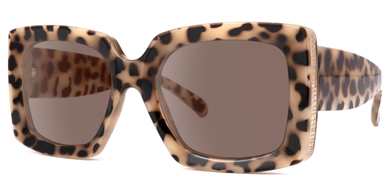 Borislav - Rectangle Animal Sunglasses | Vooglam Front View