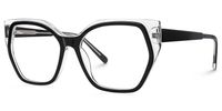 Nabila - Geometric Black Eyeglasses | Vooglam Front View