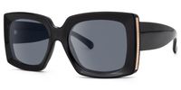 Borislav - Rectangle Black Sunglasses | Vooglam Front View