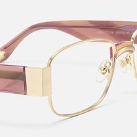 Nyame - Rectangle Gold Eyeglasses | Vooglam Design Details